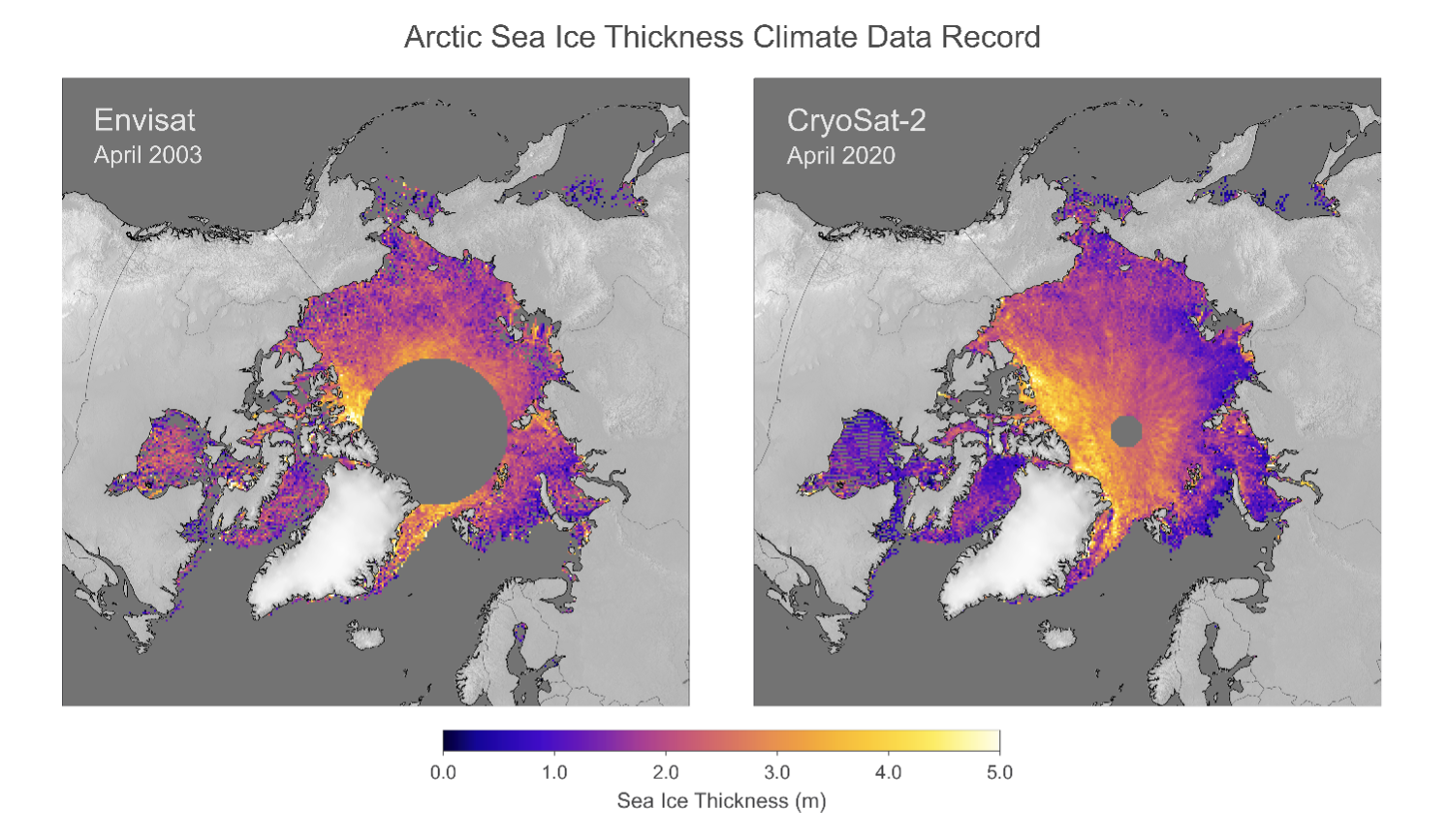 Sea ice thickness monthly gridded data for the Arctic from 2002 to ...