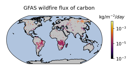 CAMS global biomass burning emissions based on fire radiative power (GFAS)