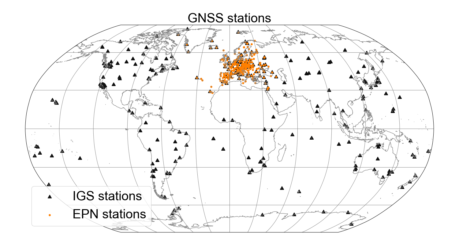 In-situ observations of water vapour and atmospheric delay from the ground-based GNSS network from 1996 to present