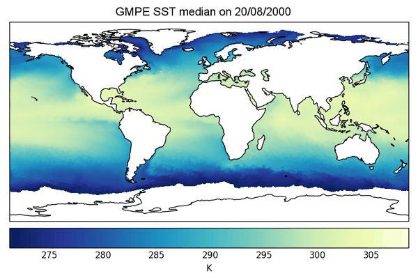 Sea surface temperature daily gridded data from 1981 to 2016 derived from a multi-product satellite-based ensemble