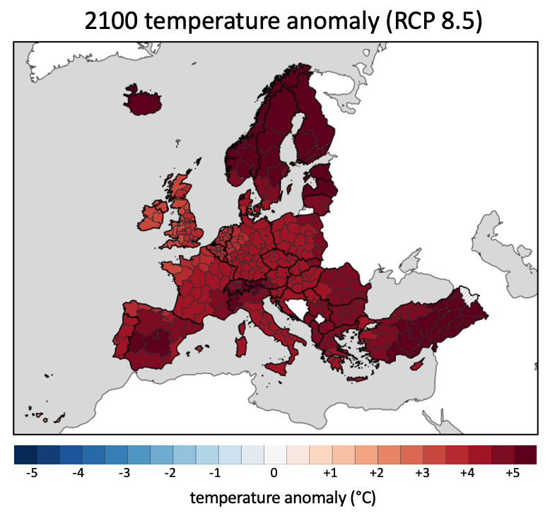 Climate and energy indicators for Europe from 2005 to 2100 derived from climate projections